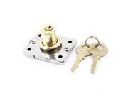 Unique Bargains 1.9 x 1.5 Cylinder Rim Security Glass Cabinet Door Lock Gold Tone w Keys