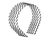 Unique Bargains 5pcs Black Metal Flexible Wavy Design Hair Hoop Headband for Lady