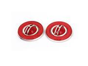 2 Pcs Red Plastic Rounded Reflective Self Adhesive Sticker Decal for Automobile
