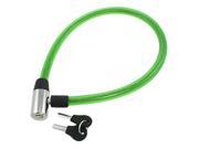 Unique Bargains Durable 26 Bike Bicycle Security Safeguard Lock Flexible Steel Cable w 2 keys Green