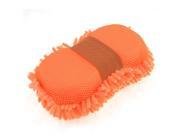 Durable Practical 8 Shaped Microfiber Car Wash Sponge w Elastic Hand Strap Orange