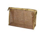 Unique Bargains Rectangle Shaped Brown Glittery Mesh Cosmetic Makeup Bag Holder for Lady Women