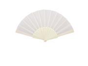 Unique Bargains Hot Summer Portable Plastic Fabric Hand Foldable Fan Off White for Ladies Men