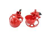 Chicken Pigeon Bird Automatic Water Drinking Cup Feeder Drinker Red 2pcs