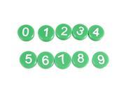 0 9 Arabic Number Green Round Button Magnets Sticker