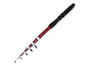 Unique Bargains Carbon Fiber 6 Segments Retractable Fishing Rod Pole 2M 6.5Ft Burgundy Black