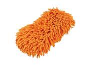 Dark Orange Microfiber Chenille Car Auto Cleaning Brush Washing Sponge Pad Unique Bargain