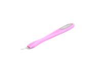 Unique Bargains Pink Silver Tone V shaped Cuticle Remover Nail File Beauty Tool