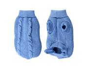 Unique Bargains Winter Warm Light Blue Knitted Pet Dog Puppy Doggy Apparel Sweater Coat Size M