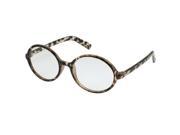 Ladies Brown Leopard Print Full Rimmed Clear Lens Plano Spectacles