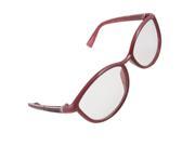 Unique Bargains Lady Burgundy Frame Cat Eye Style MC Lens Plain Glasses