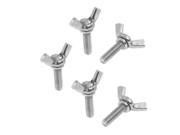 Unique Bargains 5 Pcs Hardware Parts Stainless Steel Winged Screw Bolts 5mm x 16mm