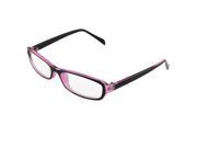 Unique Bargains Unique Bargains Ladies Black Clear Purple Plastic Full Frame Rectangular MC Lens Plano Glasses