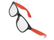 Unique Bargains Unique Bargains Plastic Single Bridge Full Rim Plain Plano Glasses Red Black for Lady