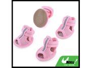 2 Pairs Rubber Sole Pink Mesh Sandals Yorkie Chihuaha Dog Shoes Size XXS