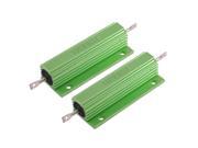 2 Pcs Green Aluminum Wire Wound Resistor 100W Powr 8 Ohm 5%
