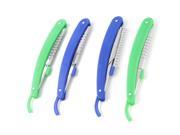 Unique Bargains 4 Pcs Blue Green Plastic Handle Hair Shaving Comb Razor Blade Holder