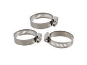 Unique Bargains 3 x Stainless Steel 21mm to 44mm Hose Pipe Clamps Clips Fastener