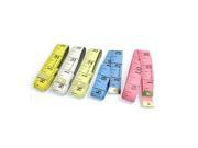 Unique Bargains 60 Inch Assorted Inch Metric Soft Fiberglass Tape Measure Sewing Tailor Cloth Ruler 5 Pcs