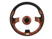 Unique Bargains Vehicle Black Faux Leather Wrapped Nonslip Steering Wheel 12 Dia Brown