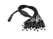 37cm DC 5.5x2.1mm Female 1 to 8 Male Power Splitter Cables for CCTV Camera