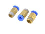 Unique Bargains 4mm x 1 8 PT Thread Inner Hex Straight Quick Connector Pneumatic Fittings 3 pcs