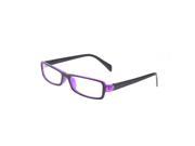 Unique Bargains Lady Black Purple Plastic Frame Single Bridge Clear Lens Plain Glasses