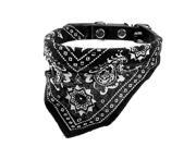 Unique Bargains Black Paisley Print Adjustable Belt Single Pin Buckle Bandana Collar for Pet Dog