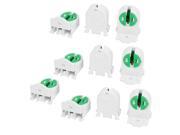 10 Pcs White Green Plastic T5 T4 Fluorescent Tube Lamp Light 2 Pin Socket Holder