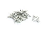 Unique Bargains 20Pcs Silver Tone Metal Thumb Butterfly Wing Screws 8mm x 20mm