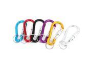 6 Pieces Multicolor Spring Loaded Gate Screw Lock Carabiner Hooks w Keychain