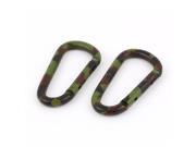Unique Bargains 2 Pcs Camouflage Pattern Spring Load Camping Hiking Keychain Carabiner Snap Hook