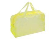 Unique Bargains Zippered Portable Flower Printed Travel Wash Bag Pocket Light Yellow Clear