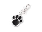 Metal Foot Print Pet Tag Cat Dog Personalised Collar ID Tag Pendant Black