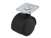 Office Chair 1.5 Dia Plastic Square Metal Mount Plate Caster Wheel Black