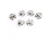 Unique Bargains Silver Tone 3 25 3mm Wire Rope Grip Cable Clamp 304 Stainless Steel 6 Pcs