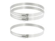 3 Pcs 118mm 140mm Adjustable Stainless Steel Worm Drive Hose Clamps