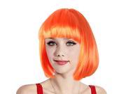 Orange Bob Hair Style Party Costume Straight Wiggery