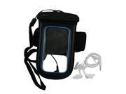 Unique Bargains Unique Bargains Water Resistant Bag Holder Black Blue Neck Strap Earphone for iPhone 4 4G