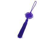 Traditonal Car Home Blue Chinese Knot Hanging Ornament 9.8 Length