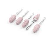 Unique Bargains 3mm Metal Shank 10mm Pink Taper Mounted Points Grinding Stone 5 Pcs