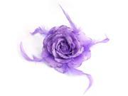 Unique Bargains Purple Flower Accent Hairstyle Hair Ponytail Holder for Lady