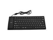 USB PS 2 Double Interface Black Silicone Washable Flexible Fingerboard Keyboard