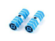 2 Pieces Mountain Bike Bicycle Part Sky Blue Aluminum Axle Foot Pegs 70x25mm