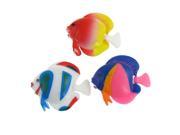 Unique Bargains 3 x Multicolor Wiggly Tail Striped Plastic Fish Aquarium Ornament