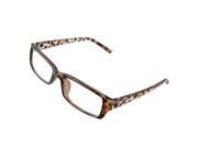 Unique Bargains Unique Bargains Dark Brown Leopard Decor Plastic Full Rim Frame Clear Lens Glasses for Lady