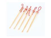 Unique Bargains Bamboo Ear Pick Spoon Curette Ear Wax Remover Cartoon Doll Decor 5 Pcs