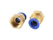 Unique Bargains 2Pcs 19mm 1 2PT Thread 12mm Pipe Push In Joint Pneumatic Connector Quick Fitting