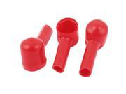 3Pcs Angle Type PVC Battery Terminal Insulating Protector Covers Red 13mmx7mm