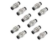 Unique Bargains Unique Bargains 14mm Male Thread 6mm OD Tube One Touch Fittings Quick Coupler 10pcs